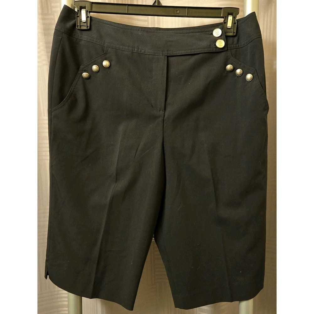 Larry Levine Size 12 Stretch Black Bermuda‎ Golf Walking Shorts  32x13 Stylish